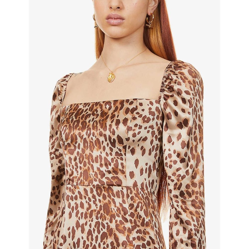 REFORMATION Leopard Cat Print Maryanne Dress 4 NEW - Picture 6 of 16